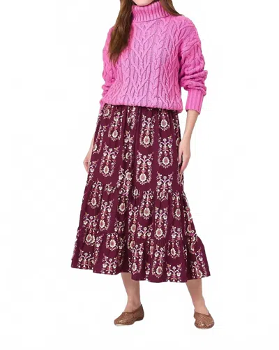 Livro Bramble Motifs Market Skirt In Burgundy In Multi