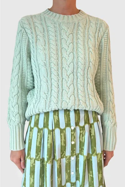 Livro Cable Crewneck Sweater In Mist In Green