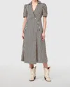 Livro Clark V-neck Cross Over Midi Dress In Ganache Pinstripe In Multi