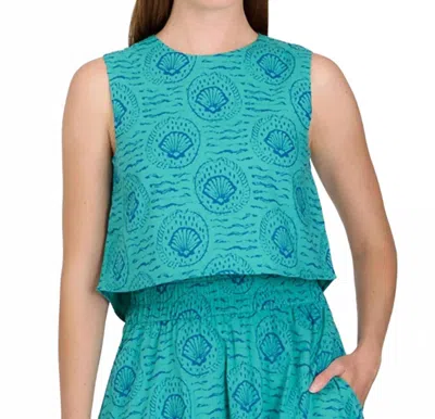 Livro Zips Up Back Crop Top In Shells In Multi
