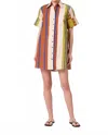 Livro Dock Short Sleeve Mini Dress In Multi Stripe In Multi
