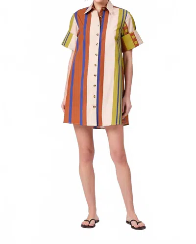 Livro Dock Short Sleeve Mini Dress In Multi Stripe