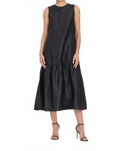 Livro Evening Solid Dress In Black In Grey