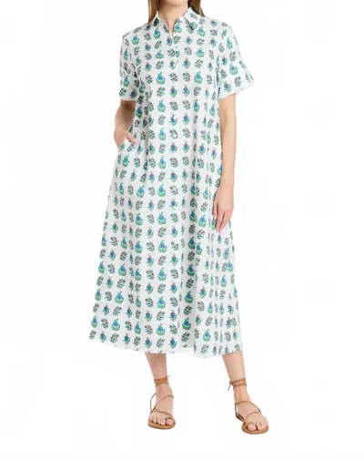 Livro Gibbons Classic Shirt Dress In Beach Sprigs In Multi
