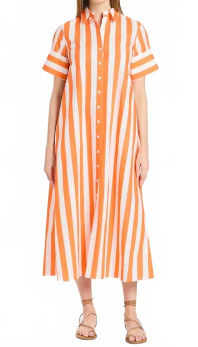 Livro Gibbons Dress In Sunny Stripe In Orange