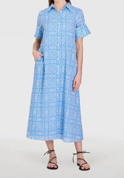 Livro Gibbons Midi Dress In Lanai Tile In Blue