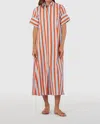 Livro Gibbons Striped Midi Dress In Americana In Multi