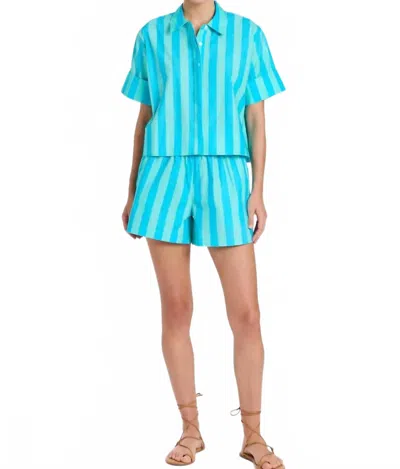 Livro High Rise Pool Shorts In Surf Stripes In Blue