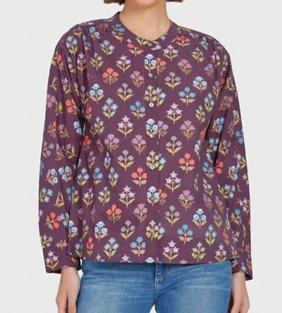 Livro Holiday Flowers Bradley Shirt In Purple In Multi