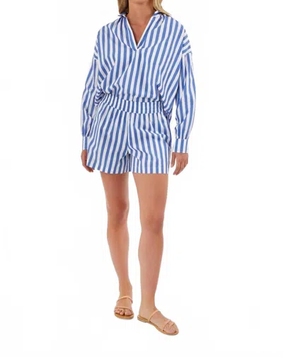 Livro Jane V-neck Top In Blue Stripes