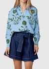 Livro Jane V-neck Top In Poppy In Blue