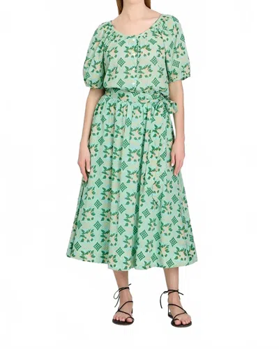 Livro Lou Midi Skirt In Lattice In Green