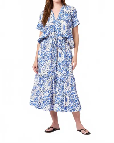 Livro Market Skirt In Steel Paisley In Blue