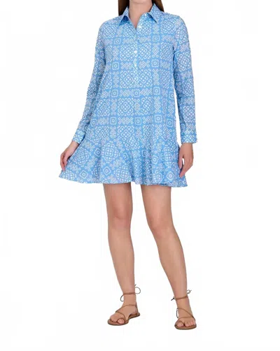 Livro Polly Mini Shirtdress In Lanai Tile In Blue