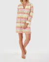 Livro Short Kurta Dress In Sherbert Stripes In Multi