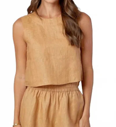 Livro Sleeveless Crop Top In Bean In Brown
