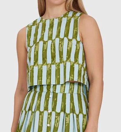 Livro Sleeveless Crop Top In Sirocco In Green