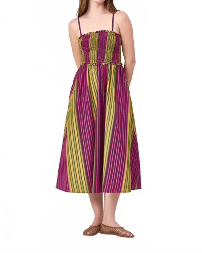 Livro Smocked Dress In Wildberry Stripes In Multi