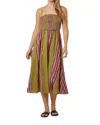 Livro Smocked Midi Dress In Allegra Stripe In Multi