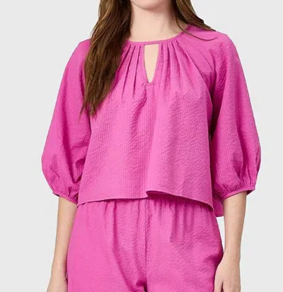 Livro Travel Loose Sleeve Top In Raspberry In Pink