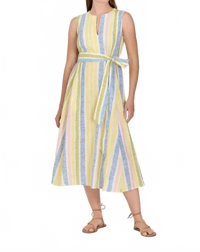 Livro Annie Midi Dress In Gasparilla Stripe In Yellow