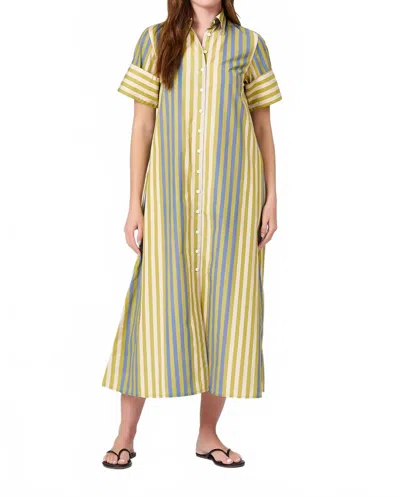 Livro Women's Stripes Gibbons Dress In Chartreuse In Yellow