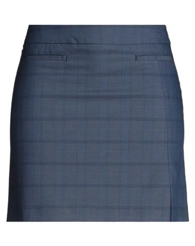 Livthelabel Woman Mini Skirt Navy Size 10 Viscose, Polyester, Elastane In Navy Blue