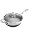 Livwell Diamondclad 12" Hybrid Nonstick Stainless Steel Wok With Lid In Silver