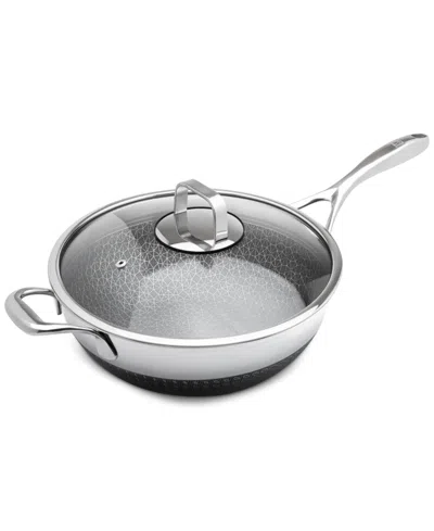 Livwell Diamondclad 12" Hybrid Nonstick Stainless Steel Wok With Lid In Silver