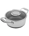 Livwell Diamondclad 3-qt. Hybrid Nonstick Stainless Steel Pot And Lid In Silver,black