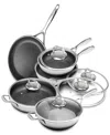Livwell Diamondclad 9-pc. Hybrid Nonstick Stainless Steel Frypan, Wok And Everything Pan Set In Silver