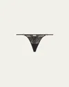 Livy Jazz Cord-embroidered Tulle Thong In Black
