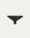 Livy Kimbaku Embroidered Microfiber Tanga In Black