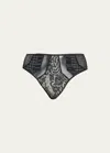 Livy Macy High-rise Lace & Mesh Briefs In Black