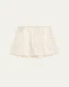 Livy Murmure Lace-trim Silk Satin Shorts In Neutral