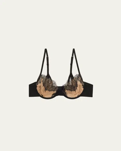 Livy Nuit Blanche Two-tone Lace Balconette Bra In Neutral