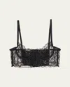 Livy Paradis Bead-embroidered Sheer Bustier In Black
