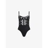 Livy Womens Kimbaku Mesh And Tulle Bodysuit Black In Black