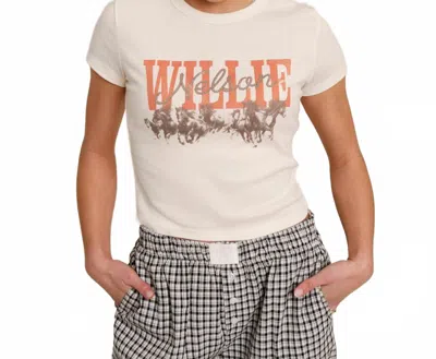 Livylu Always On My Mind Crop Tee In White
