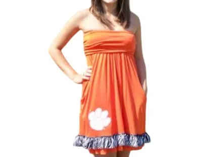 Livylu Clemson University Logo Tube Dress In Orange