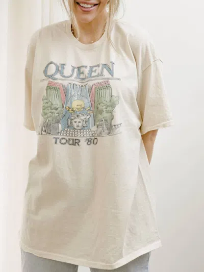 Livylu Queen 1980 Tour Off Graphic Tee Top In Off White