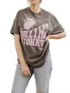 Livylu Rolling Stones Dazed Tee In Charcoal In Gray