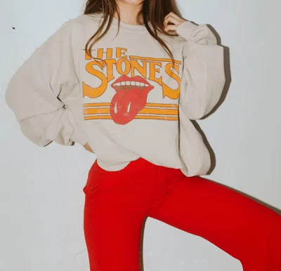 Livylu Rolling Stones Sweatshirt In Beige