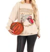Livylu Rolling Stones Volunteers Basketball Net Sweatshirt In Sand In Beige