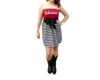 Livylu University Of Arkansas Chevron Bow Dress In Red/black In Multi
