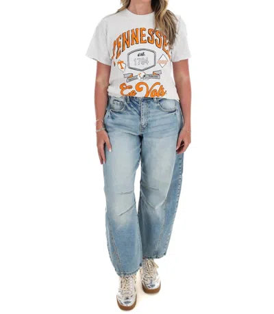 Livylu Women's Tennessee Vols Patches Thrifted Tee In Ash Gray In Multi