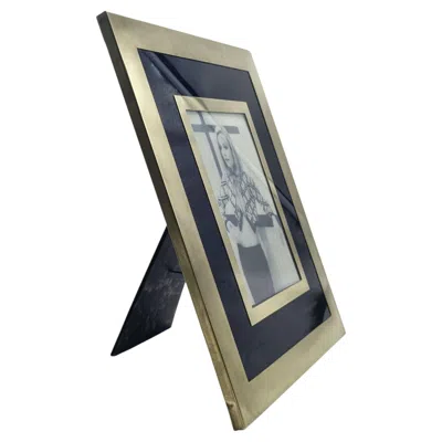 Pre-owned Liwan's Rome Mid-century Modern Picture Frame In Brass And Lacquer, Italy, 1970s In Gray