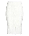 Liya Woman Midi Skirt Ivory Size 4 Cotton, Elastane In White
