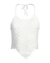 Liya Woman Top Cream Size 4 Cotton, Elastane In White