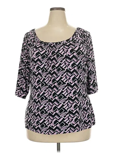 Pre-owned Liz & Co. 3/4 Sleeve Top Purple Scoop Neck Tops